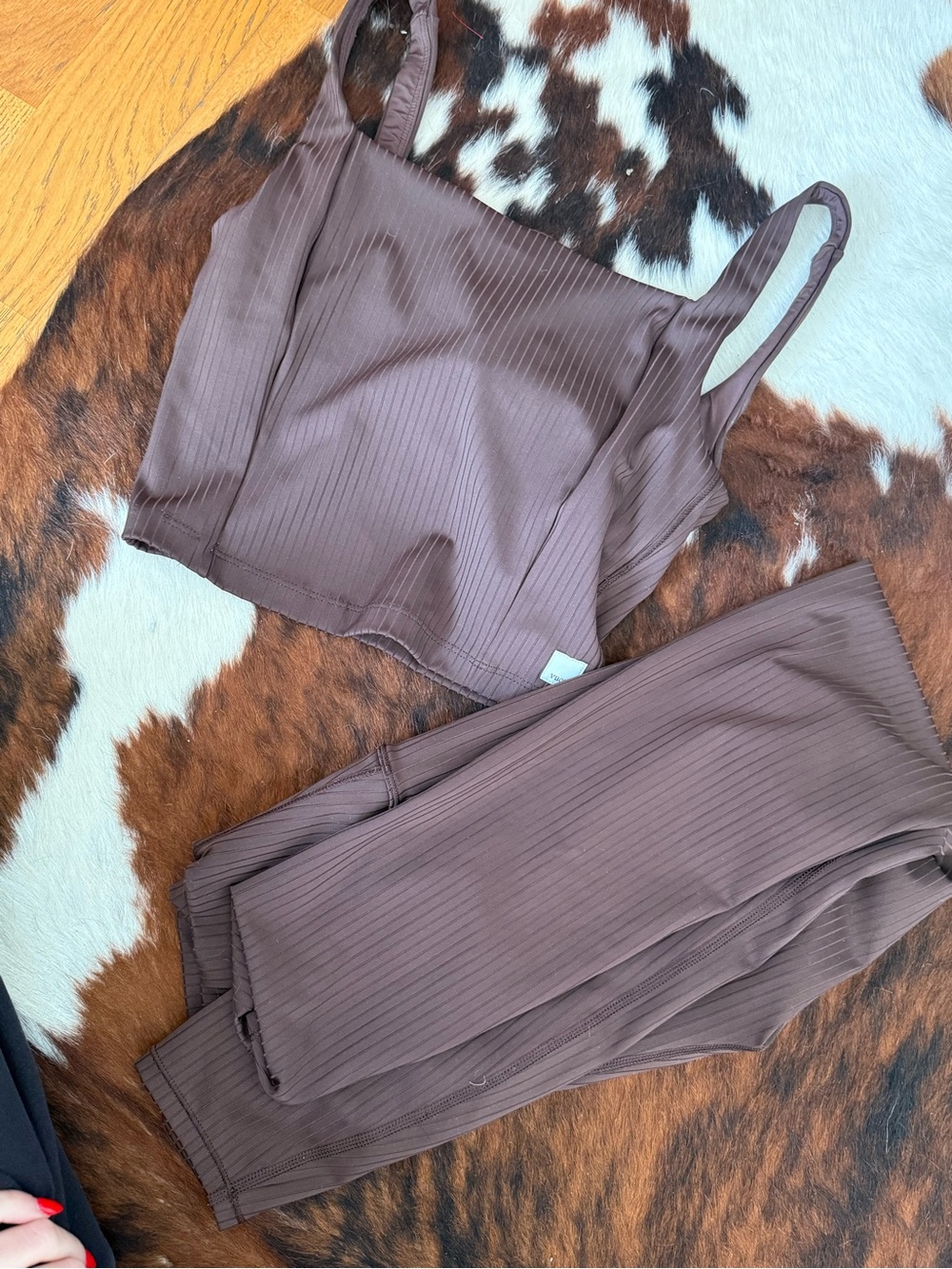 Vouri Two-Piece Tank & Legging Set in Chocolate Brown